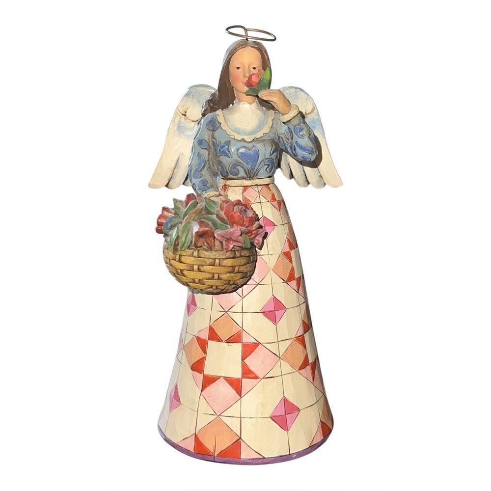 Jim Shore Heartwood Creek Smell the Flowers Angel Figurine 4008943 EUC